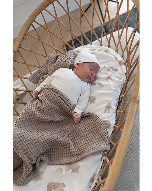 Bamboom Clinical Blanket for Newborns - 75x100 cm - Embossed - Dark Sand - Bamboo and Organic Cotton Blanket