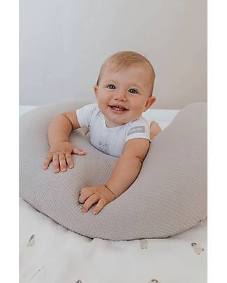 Bamboom Combi-Cosy Compacy Maternity &Feeding Pillow - Grey - Bamboo Viscose and Organic Cotton - 95x22 cm Breastfeeding Pillows