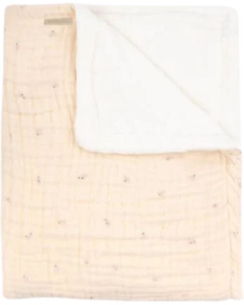 Bamboom Crib Blanket 75x100 + Plush Side - Pink - in Bamboo Viscose and Organic Cotton Blanket