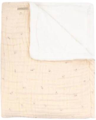 Bamboom Crib Blanket 75x100 + Plush Side - Pink - in Bamboo Viscose and Organic Cotton Blanket