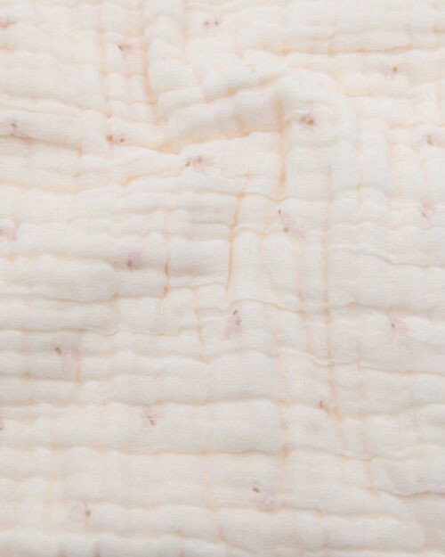 Bamboom Crib Blanket 75x100 + Plush Side - Pink - in Bamboo Viscose and Organic Cotton Blanket