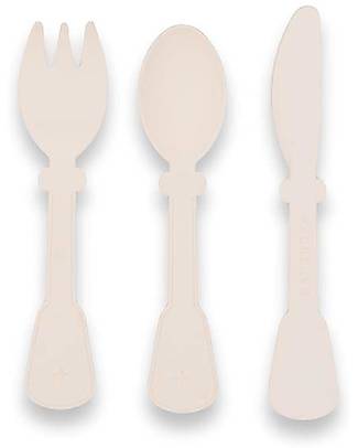 Bamboom Cutlery Set - Fork + Knife + Spoon - Cream - 100% Organic Material Cutlery