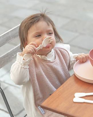 Bamboom Cutlery Set - Fork + Knife + Spoon - Cream - 100% Organic Material Cutlery