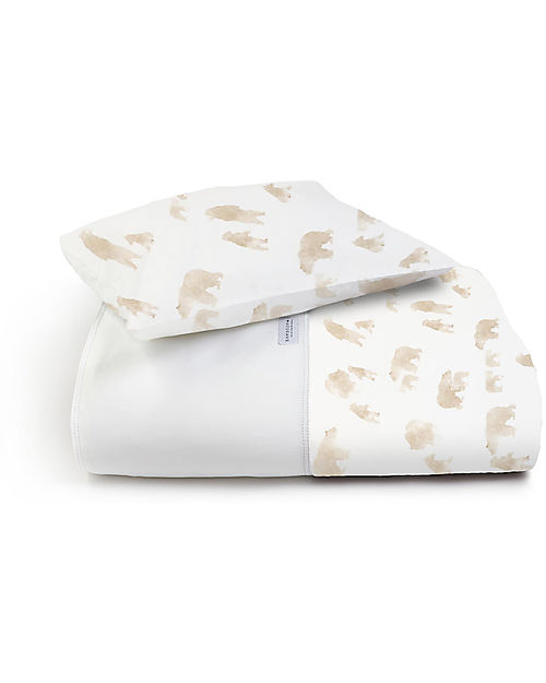 Bamboom Duvet for Cot + Pillow Case 100 x 140 cm - Bear - Organic Bamboo Oeko-Tex Certified Duvet Sets