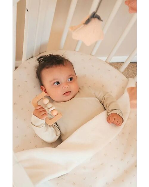 Bamboom Fitted Sheet + Mattress Cover for Crib - 2 Pieces - 80 x 40 cm - Tulips - 100% Organic Bamboo Cradle Bed Linen