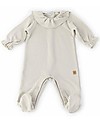 Bamboom Footed Jumpsuit with Frills - Light Grey - Bamboo Babygrows