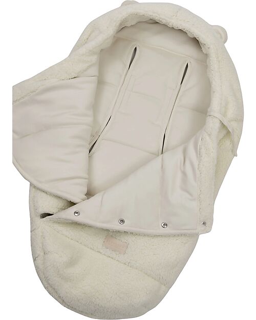 Bamboom Footmuff Igloo Teddy New Born-Warm White Footmuffs