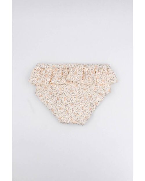 Bamboom Girls Swimsuit - Flowers - Cream - with Ruffles - UV50+ Bikinis And Tankinis