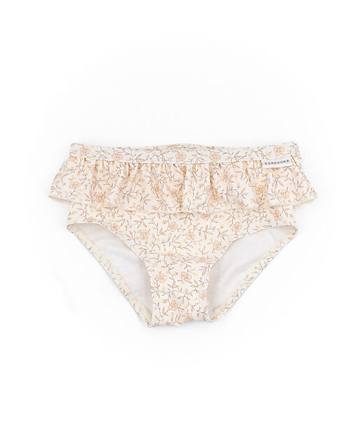 Bamboom Girls Swimsuit - Flowers - Cream - with Ruffles - UV50+ Bikinis And Tankinis