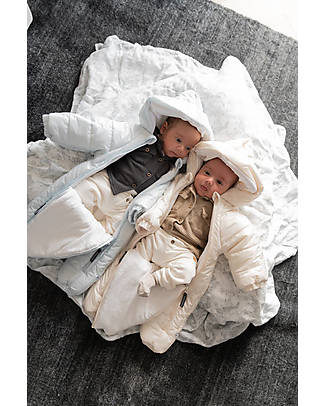 Bamboom Hooded Snowsuit TOG 4.5 - Pearl Blue - Natural Bamboo Snowsuits