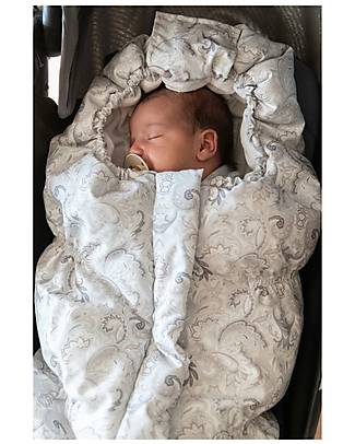 Bamboom Igloo Winter Stroller Bag TOG 4.5 - Paisley - Natural Bamboo Footmuffs