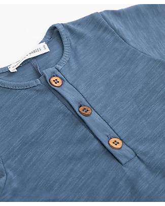 Bamboom Jumpsuit with Feet- Polo Style - Blue - Breathable Bamboo Fiber! Babygrows