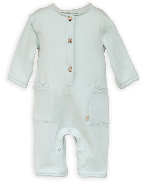 Bamboom Jumpsuit with Pockets - Blush Blue - Bamboo - Cotton Babygrows