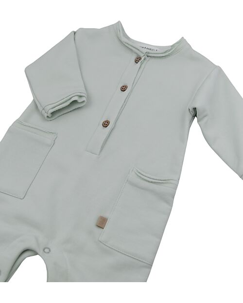 Bamboom Jumpsuit with Pockets - Blush Blue - Bamboo - Cotton Babygrows