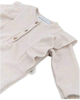 Bamboom Jumpsuit with Ruffles - Sand - Cotton and Bamboo Oeko-Tex Certified Babygrows