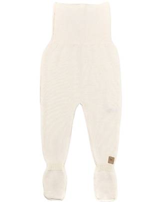 Bamboom Knit Pants with Feet - White - Cotton and Bamboo Trousers