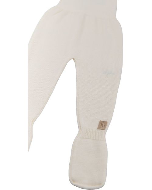 Bamboom Knit Pants with Feet -  White - Cotton and Bamboo Trousers