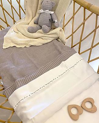 Bamboom Knitted Cradle Blanket - 75 x 100 cm - Grey - 100% Organic Bamboo Swaddles