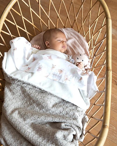 Bamboom Lenzuola per culla/carrozzina  75x100cm, con federa - Print - Butterfly Cradle Bed Linen