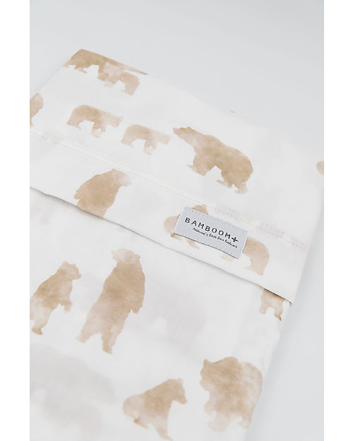 Bamboom Lenzuolo per lettino 110x140cm, con Federa - Orso Bed Sheets and Pillow Cases