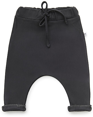 Bamboom Long Baby Pants, Dark Grey - Elasticated organic bamboo Trousers