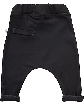Bamboom Long Baby Pants, Dark Grey - Elasticated organic bamboo Trousers