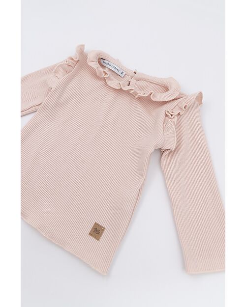 Bamboom Long Sleeves Shirt with Ruffles - Light Pink - Bamboo and Organic Cotton Long Sleeves Tops