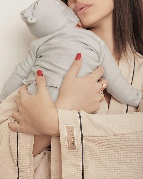 Bamboom Maternity Robe - Nude Pink- Organic Bamboo Oeko-Tex Certified Robes