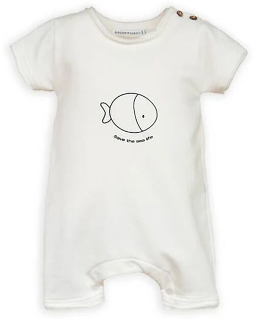 Bamboom Offwhite Print Romper - Bamboo - Cotton Short Rompers