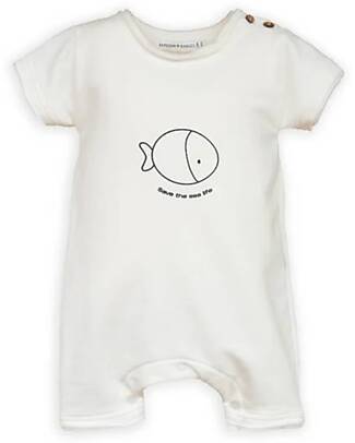 Bamboom Offwhite Print Romper - Bamboo - Cotton Short Rompers