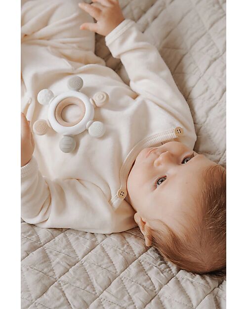 Bamboom One-Piece Jumpsuit - Ivory - Velvet Babygrows