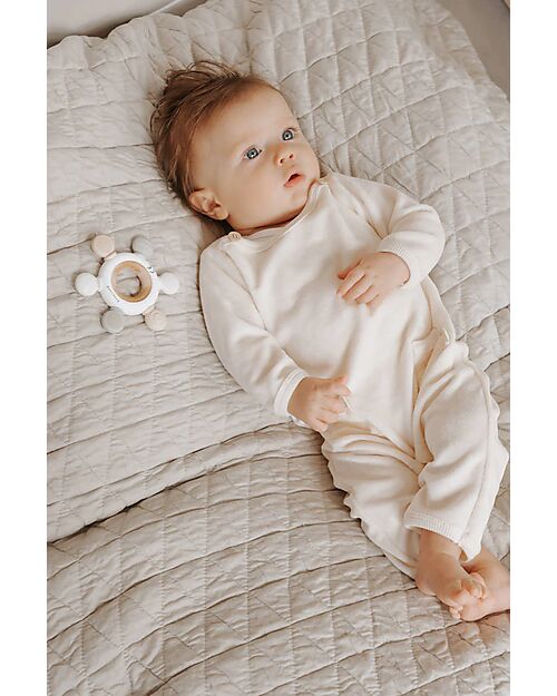 Bamboom One-Piece Jumpsuit - Ivory - Velvet Babygrows
