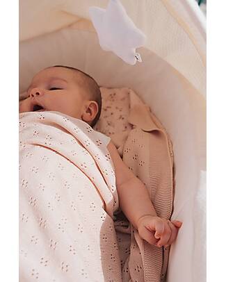 Bamboom Openwork Knitted Blanket - Pink - 75x100 cm - Bio Bamboo Muslin Swaddle