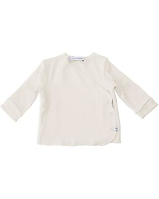 Bamboom Pure Baby Crossover Shirt - Cream - Elasticated Organic Bamboo Long Sleeves Tops