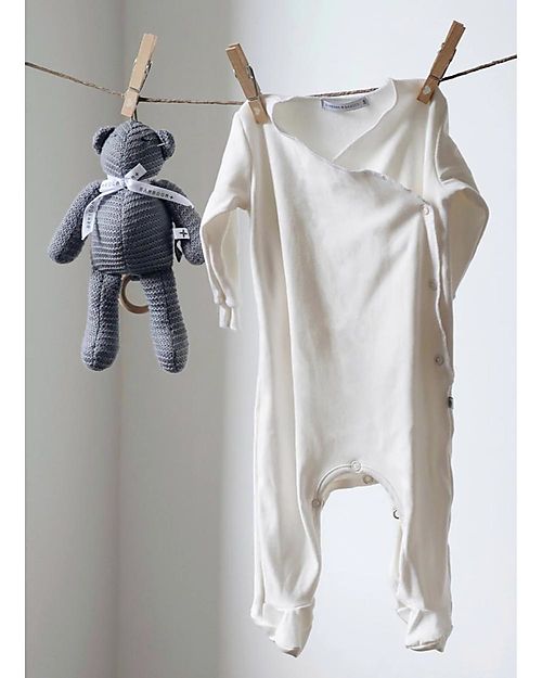 Bamboom Pure Feet Onesie - Cream - Stretch Organic Bamboo Babygrows