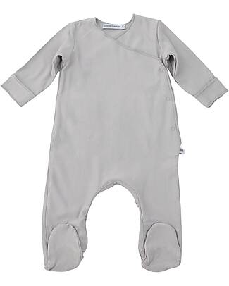 Bamboom Pure Jumper with Feet - Grey - Elasticated Organic Bamboo Babygrows