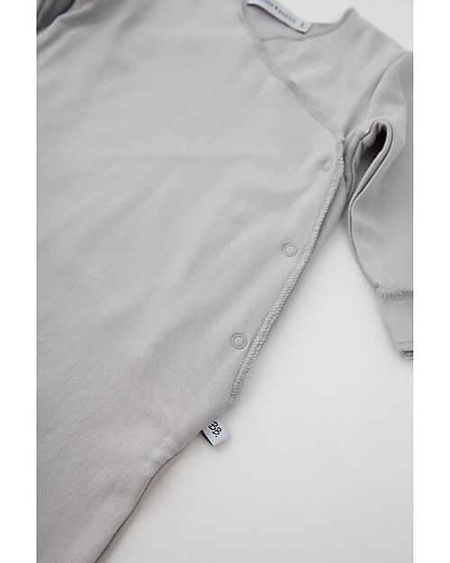 Bamboom Pure Jumper with Feet - Grey - Elasticated Organic Bamboo Babygrows