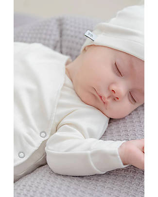 Bamboom Pure Jumper with Feet - White - Elasticated Organic Bamboo Babygrows