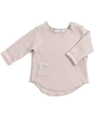 Bamboom Pure Long Sleeves Baby Shirt - Sand - Elasticated Organic Bamboo Long Sleeves Tops