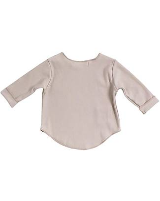 Bamboom Pure Long Sleeves Baby Shirt - Sand - Elasticated Organic Bamboo Long Sleeves Tops