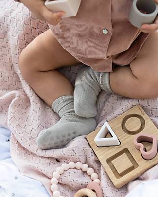 Bamboom Ribbed Grippy Socks - Sand - Bamboo Antislip Socks