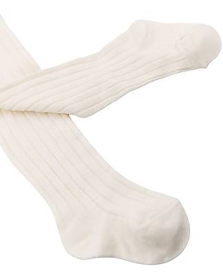 Bamboom Ribbed Tights - Off White - Bamboo Tights