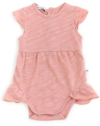 Bamboom Romper with Ruffle Sleeves - Pink - Breathable Bamboo Fiber! Dungarees
