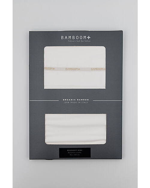 Bamboom Sheet for cradle and pram 75x100 cm - with pillowcase - White Cradle Bed Linen