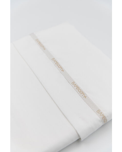 Bamboom Sheet for cradle and pram 75x100 cm - with pillowcase - White Cradle Bed Linen