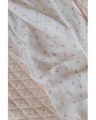 Bamboom Sheets for Crib/Pram + Pillowcase - Rosehip - 75 x 100 cm - Organic Bamboo and Cotton Cradle Bed Linen