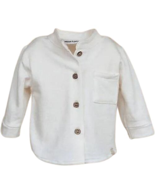 Bamboom Shirt with Wooden Buttons - Off White - 95% Bamboo, 5% Elastane Shirts And Blouses