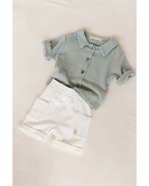 Bamboom Short Sleeve Shirt - Aqua Grey - Bamboo - Cotton Shirts And Blouses
