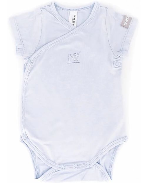 Bamboom Short Sleeves Bodysuit - Light Blue - Elasticated Organic Bamboo Short Sleeves Bodies