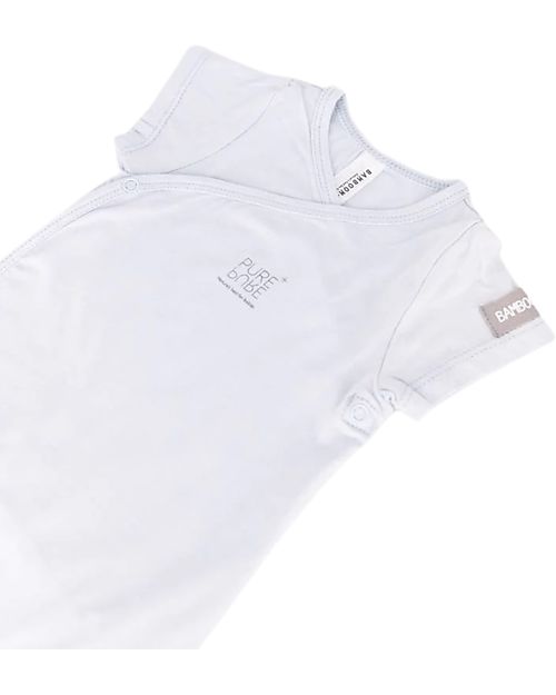 Bamboom Short Sleeves Bodysuit - Light Blue - Elasticated Organic Bamboo Short Sleeves Bodies